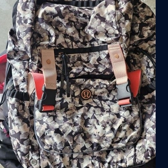 lululemon athletica Black and White Backpack Urban Camouflage